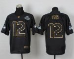 Jerseys Factory Cheap Nike Seahawks #12 Fan Black Gold No. Fashi