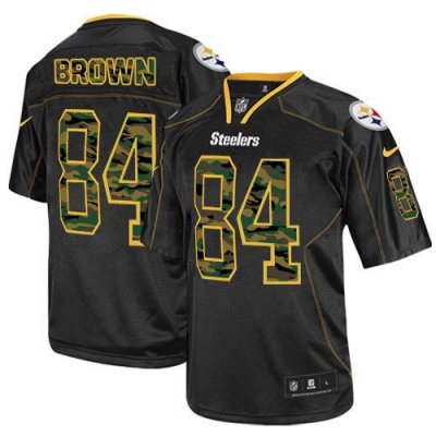 Jerseys Factory Cheap Nike Steelers #84 Antonio Brown Black Men'