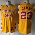Jerseys Factory Cheap Cavaliers #23 LeBron James Yellow Throwbac