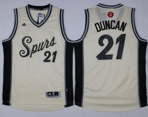Jerseys Factory Cheap Spurs #21 Tim Duncan Cream 2015-2016 Chris
