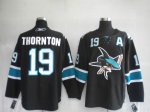 Jerseys Factory Cheap Sharks #19 Joe Thornton Embroidered Black