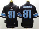 Jerseys Factory Cheap Nike Lions #81 Calvin Johnson Black Altern