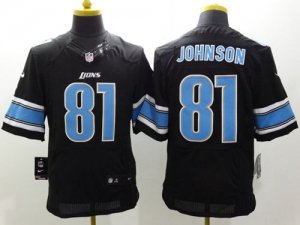 Jerseys Factory Cheap Nike Lions #81 Calvin Johnson Black Altern