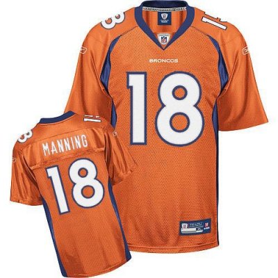 Jerseys Factory Cheap Broncos #18 Peyton Manning Orange Embroide