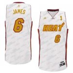 Jerseys Factory Cheap Heat #6 LeBron James White Trophy Banner F