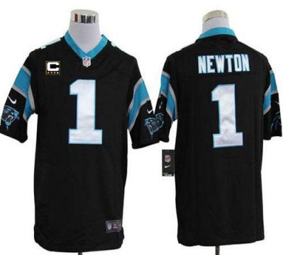 Jerseys Factory Cheap Nike Panthers #1 Cam Newton Black Team Col