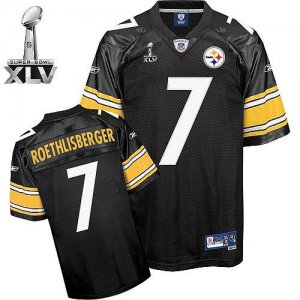 Jerseys Factory Cheap Steelers #7 Ben Roethlisberger Black Super
