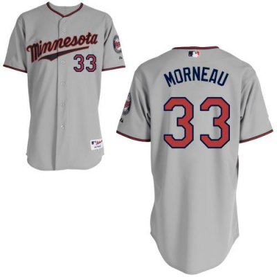 Jerseys Factory Cheap Twins #33 Justin Morneau Grey Embroidered