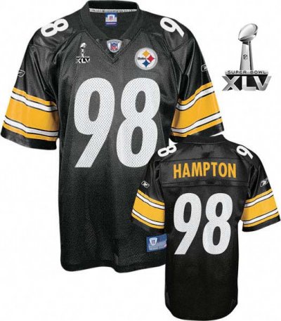 Jerseys Factory Cheap Steelers #98 Casey Hampton Black Super Bow