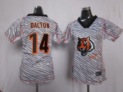 Jerseys Factory Cheap Nike Bengals #14 Andy Dalton Zebra Women's