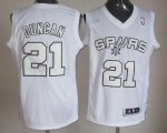Jerseys Factory Cheap Spurs #21 Tim Duncan White Winter On-Court