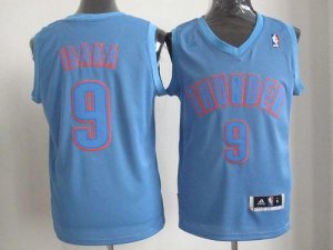 Jerseys Factory Cheap Thunder #9 Serge Ibaka Blue Big Color Fash