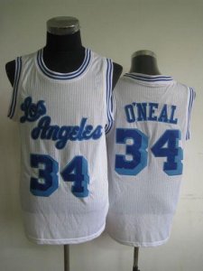 Jerseys Factory Cheap Lakers #34 Shaquille O'Neal White Throwbac