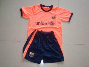 Jerseys Factory Cheap Barcelona Blank Orange Third Kid Soccer Cl