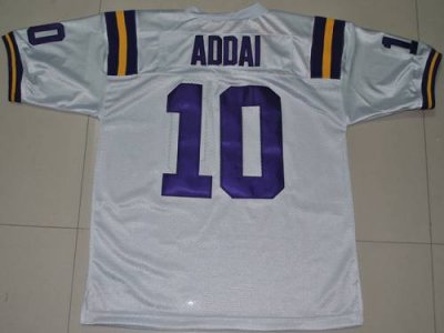 Jerseys Factory Cheap LSU Tigers #10 Joseph Addai White Embroide