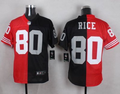 Jerseys Factory Cheap Nike 49ers #80 Jerry Rice Red/Black Two To