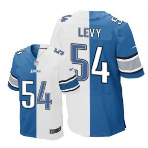 Jerseys Factory Cheap Nike Lions #54 DeAndre Levy Blue/White Men