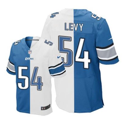 Jerseys Factory Cheap Nike Lions #54 DeAndre Levy Blue/White Men