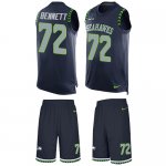 Jerseys Factory Cheap Nike Seahawks #72 Michael Bennett Steel Bl