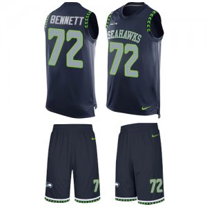 Jerseys Factory Cheap Nike Seahawks #72 Michael Bennett Steel Bl