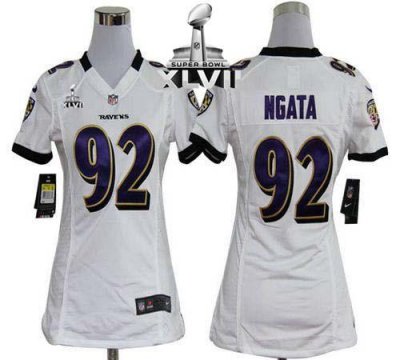 Jerseys Factory Cheap Nike Ravens #92 Haloti Ngata White Super B