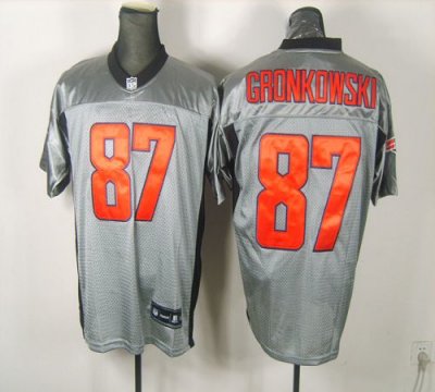 Jerseys Factory Cheap Patriots #87 Rob Gronkowski Grey Shadow St