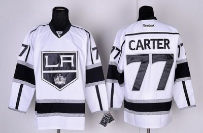 Jerseys Factory Cheap Kings #77 Jeff Carter White Road Embroider