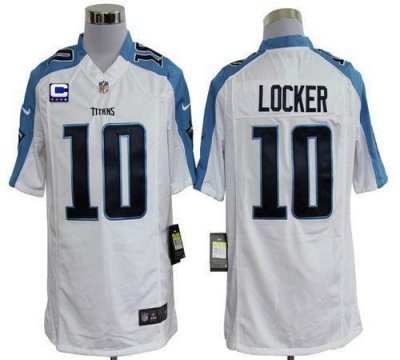 Jerseys Factory Cheap Nike Titans #10 Jake Locker White With C P