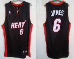 Jerseys Factory Cheap Heat #6 LeBron James Embroidered Black NBA