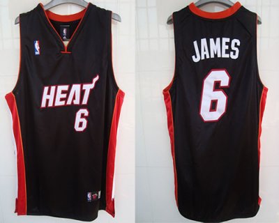 Jerseys Factory Cheap Heat #6 LeBron James Embroidered Black NBA