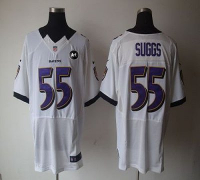 Jerseys Factory Cheap Nike Ravens #55 Terrell Suggs White With A