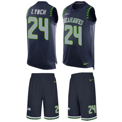 Jerseys Factory Cheap Nike Seahawks #24 Marshawn Lynch Steel Blu