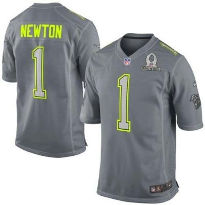 Jerseys Factory Cheap Nike Panthers #1 Cam Newton Grey Pro Bowl
