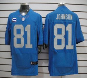 Jerseys Factory Cheap Nike Lions #81 Calvin Johnson Blue Alterna