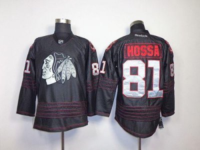 Jerseys Factory Cheap Blackhawks #81 Marian Hossa Black Accelera