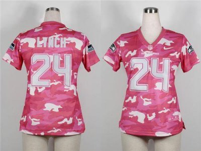 Jerseys Factory Cheap Nike Seahawks #24 Marshawn Lynch Pink Wome
