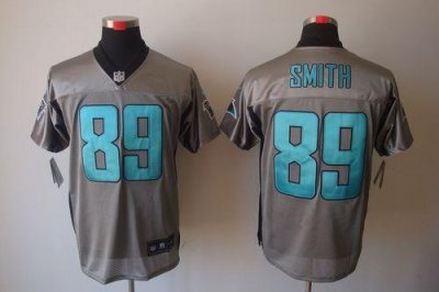 Jerseys Factory Cheap Nike Panthers #89 Steve Smith Grey Shadow