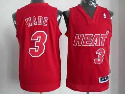 Jerseys Factory Cheap Heat #3 Dwyane Wade Red Big Color Fashion