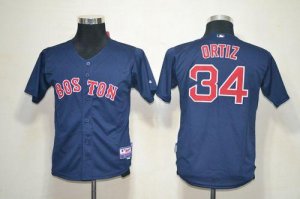 Jerseys Factory Cheap Red Sox #34 David Ortiz Dark Blue Cool Bas