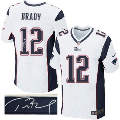 Jerseys Factory Cheap Nike Patriots #12 Tom Brady White Men's St