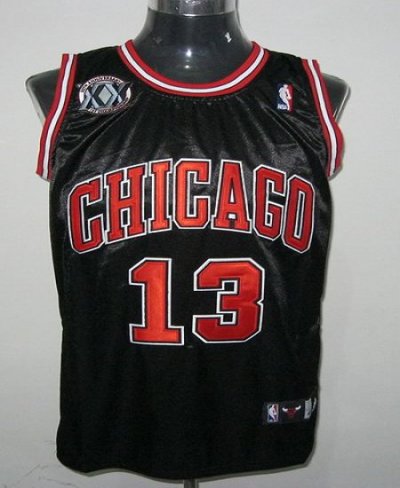 Jerseys Factory Cheap Bulls #13 Joakim Noah Black With 20TH Stit
