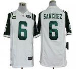 Jerseys Factory Cheap Nike Jets #6 Mark Sanchez White With C Pat