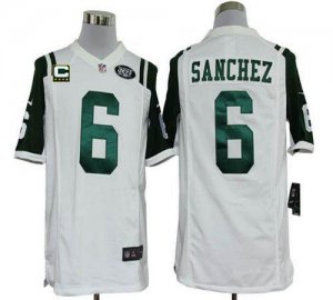 Jerseys Factory Cheap Nike Jets #6 Mark Sanchez White With C Pat