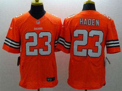 Jerseys Factory Cheap Nike Browns #23 Joe Haden Orange Alternate