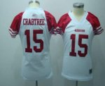 Jerseys Factory Cheap 49ers #15 Michael Crabtree White Women's F