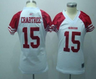 Jerseys Factory Cheap 49ers #15 Michael Crabtree White Women's F
