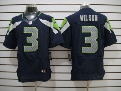 Jerseys Factory Cheap Nike Seahawks #3 Russell Wilson Steel Blue