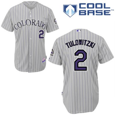 Jerseys Factory Cheap Rockies #2 Troy Tulowitzki Grey Embroidere