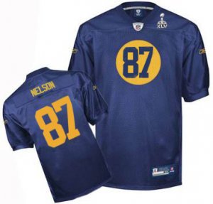 Jerseys Factory Cheap Packers #87 Jordy Nelson Blue Super Bowl X