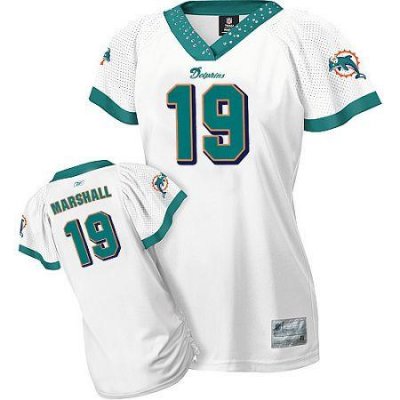Jerseys Factory Cheap Dolphins #19 Brandon Marshall White Women'